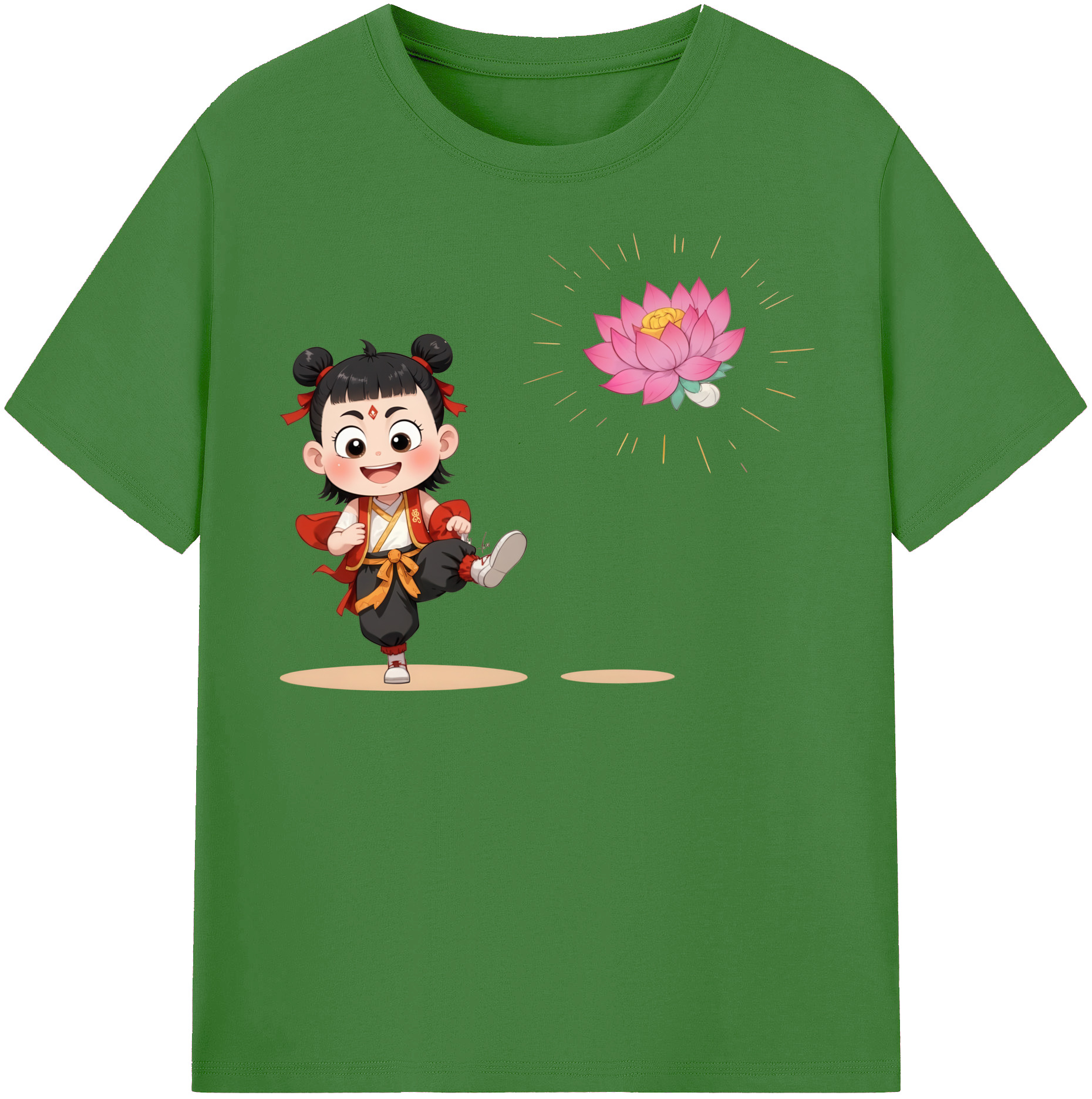 （画像用） Ne Zha 2 ナタ 魔童の大暴れ レディースカジュアルプリントTシャツ（綿100％）